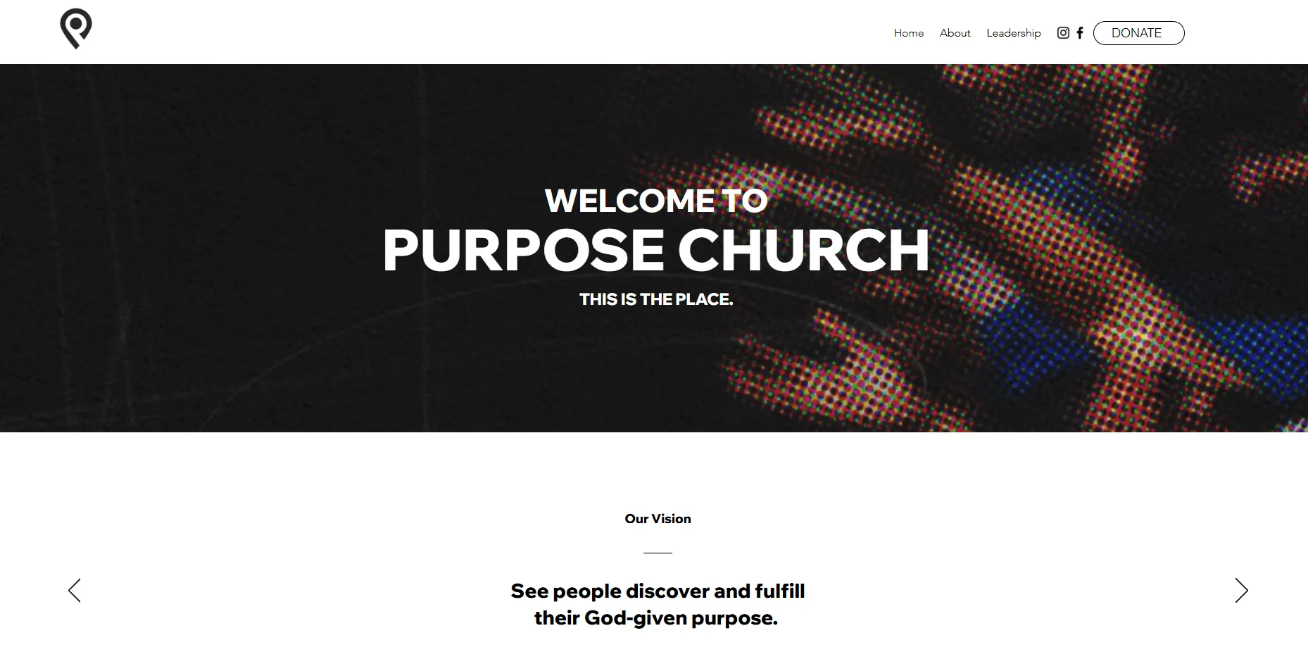 Purpose Church McAllen website design screenshot by Puente Web Solutions, a professional RGV web developer.